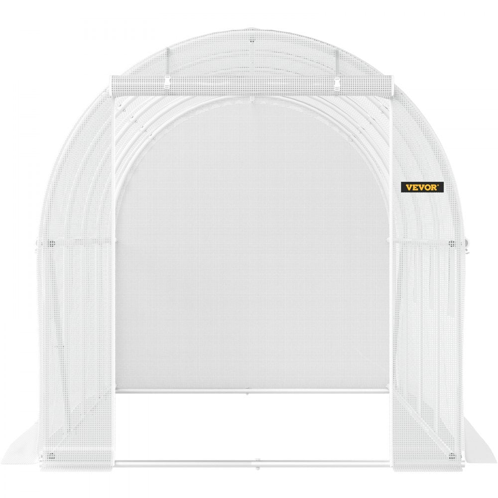 VV-TG-1577WHITE - 15ft Tunnel Greenhouse with PE Cover & Galvanized Frame