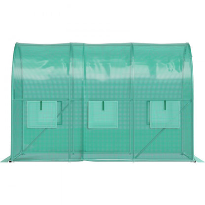 VV-TG-1077GREEN - 9.8x6.6ft Walk-In Greenhouse with Zipped Door and Mesh Windows
