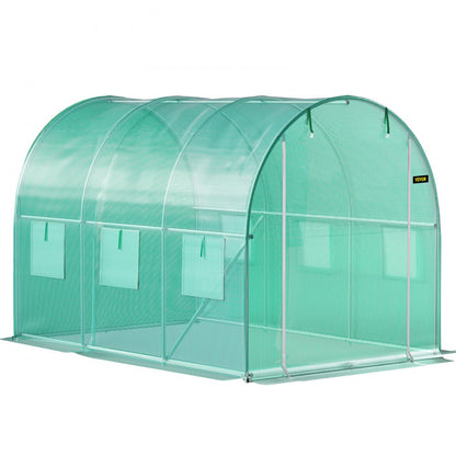VV-TG-1077GREEN - 9.8x6.6ft Walk-In Greenhouse with Zipped Door and Mesh Windows