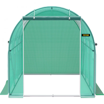 VV-TG-1577GREEN - 12x7ft Walk-in Tunnel Greenhouse with Waterproof PE Cover