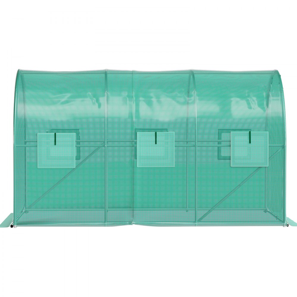 VV-TG-1577GREEN - 12x7ft Walk-in Tunnel Greenhouse with Waterproof PE Cover