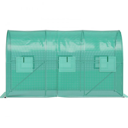 VV-TG-1577GREEN - 12x7ft Walk-in Tunnel Greenhouse with Waterproof PE Cover