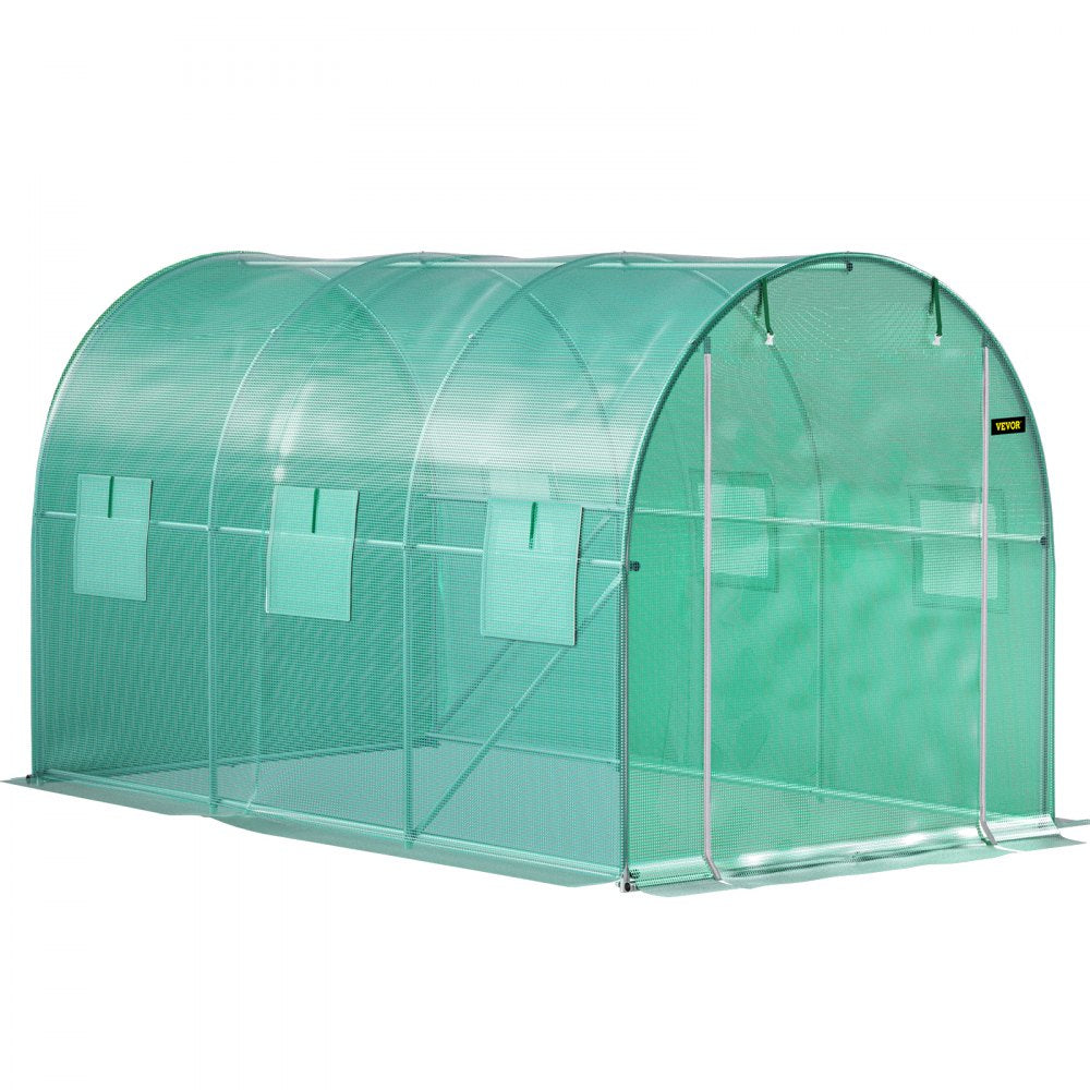 VV-TG-1577GREEN - 12x7ft Walk-in Tunnel Greenhouse with Waterproof PE Cover