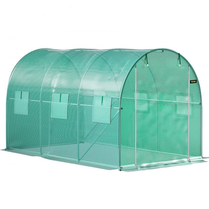 VV-TG-1577GREEN - 12x7ft Walk-in Tunnel Greenhouse with Waterproof PE Cover