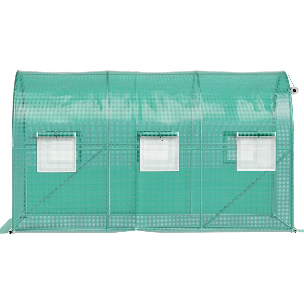 VV-TG-1577GREEN - 12x7ft Walk-in Tunnel Greenhouse with Waterproof PE Cover