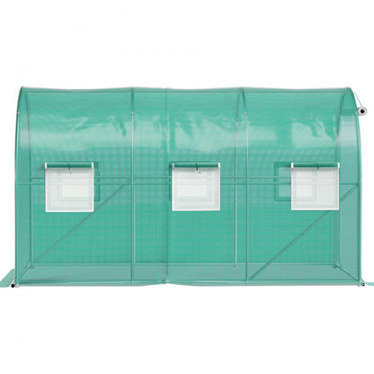 VV-TG-1577GREEN - 12x7ft Walk-in Tunnel Greenhouse with Waterproof PE Cover