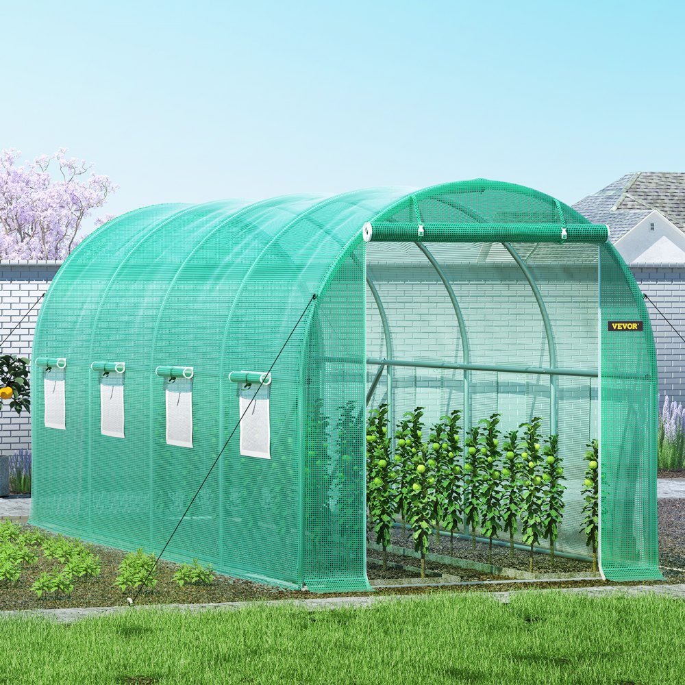 VV-TG-1577GREEN - 14.8ft Walk-In Greenhouse with Waterproof Cover & Ventilation