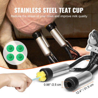 9JYZ-1 - 6.6-Gallon Stainless Steel Electric Cow Milking Machine