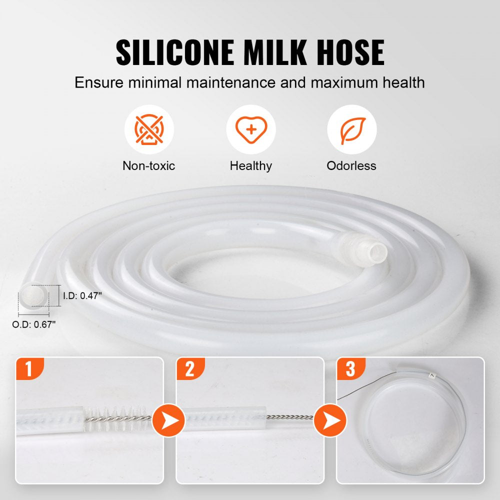 9JYZ-1 - 6.6-Gallon Stainless Steel Electric Cow Milking Machine