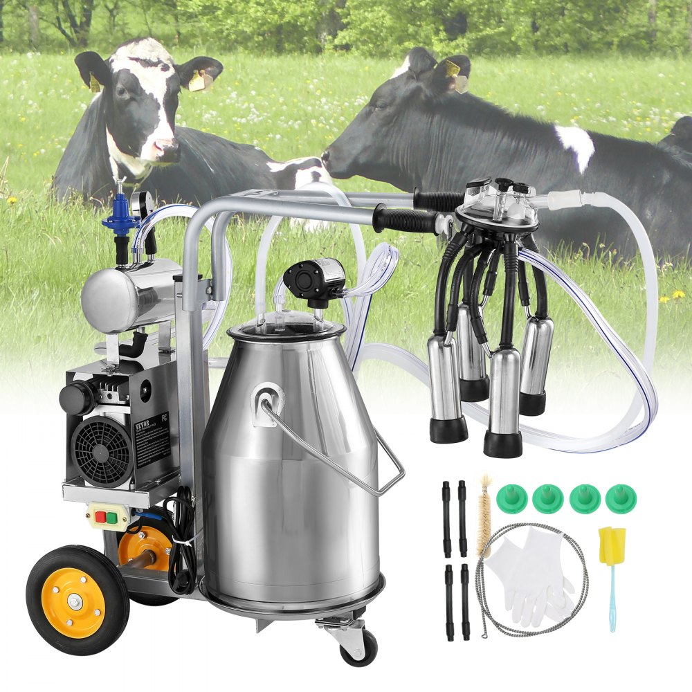 9JYZ-1 - 6.6-Gallon Stainless Steel Electric Cow Milking Machine