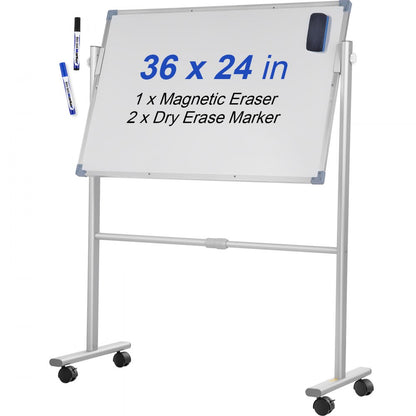 YDMB36X24 - Adjustable Mobile Whiteboard 24" x 36" with Magnetic Surface
