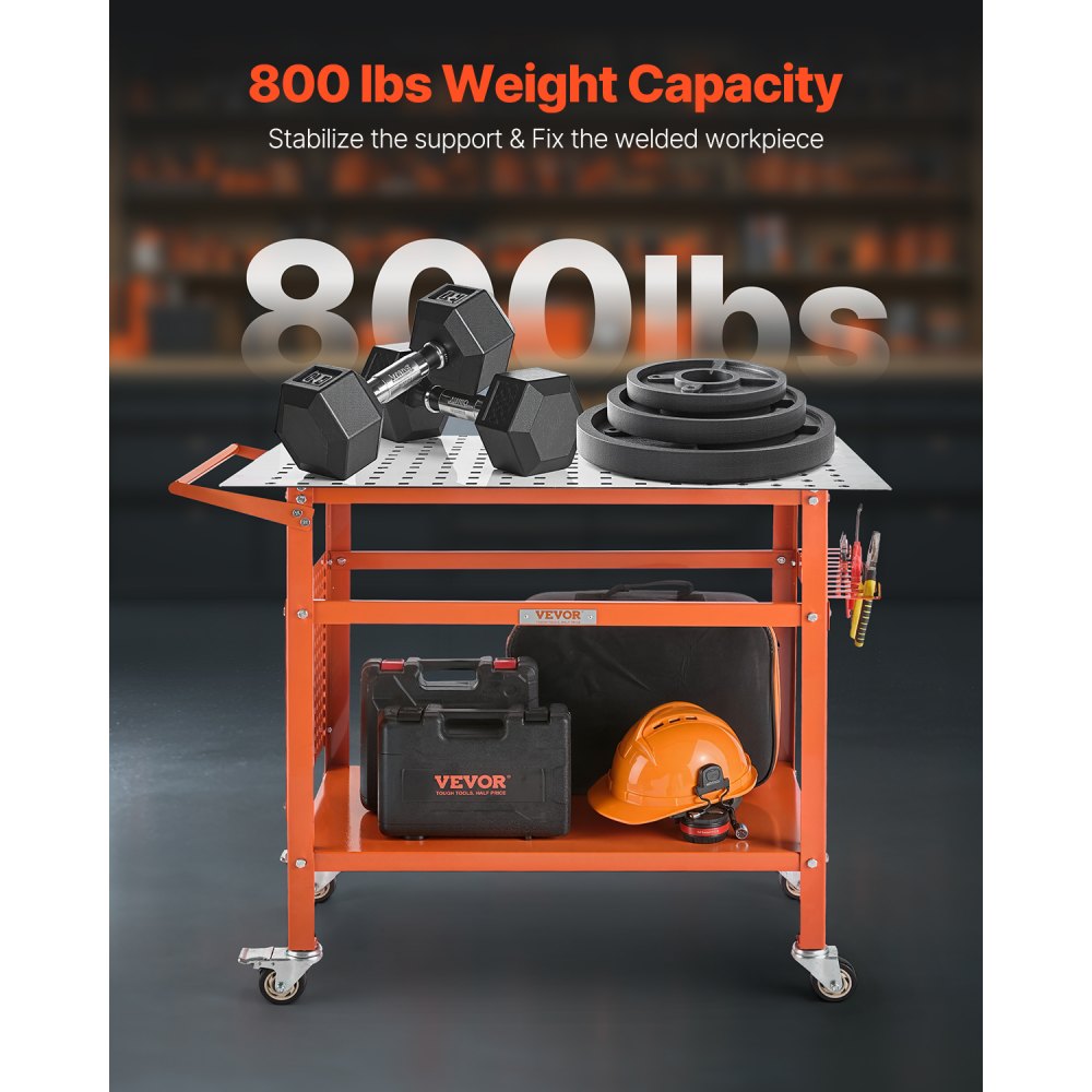 800lb - 40" x 24" Movable Welding Table with 216 Holes