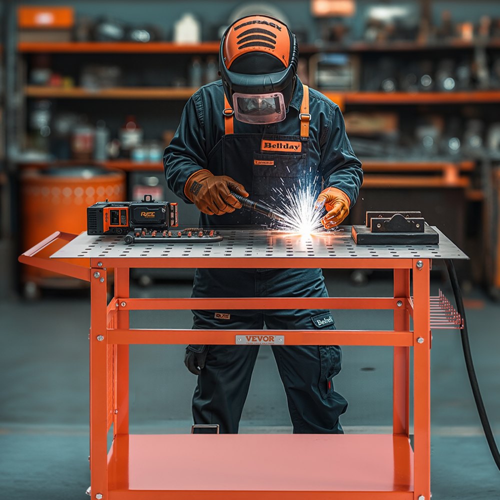 800lb - 40" x 24" Movable Welding Table with 216 Holes