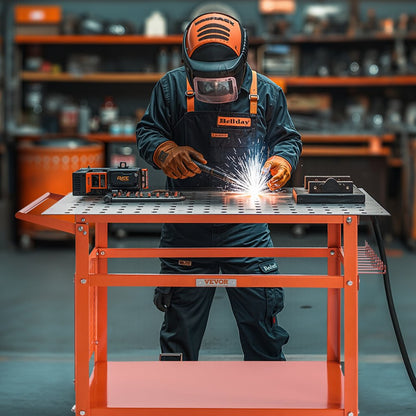 800lb - 40" x 24" Movable Welding Table with 216 Holes