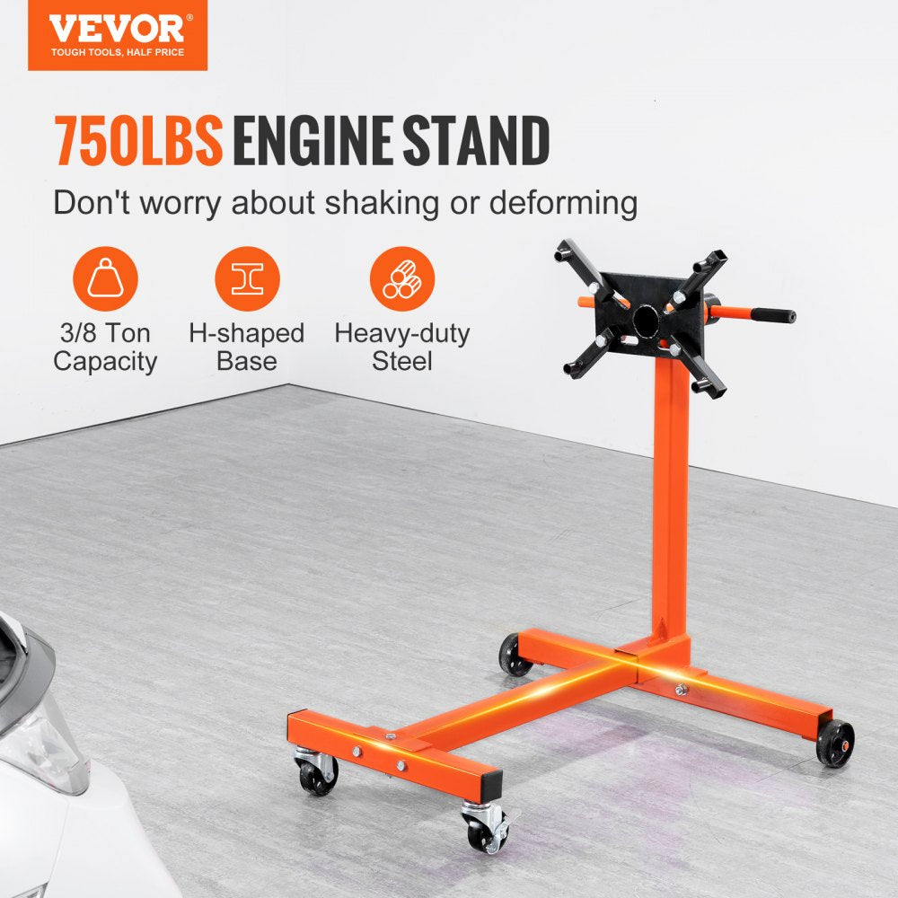 010296935790 - Heavy-Duty 750 lb Engine Stand with 360° Rotating Head
