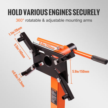 010356466745 - Heavy-Duty Engine Stand, 1300 lbs Capacity, 360° Rotation