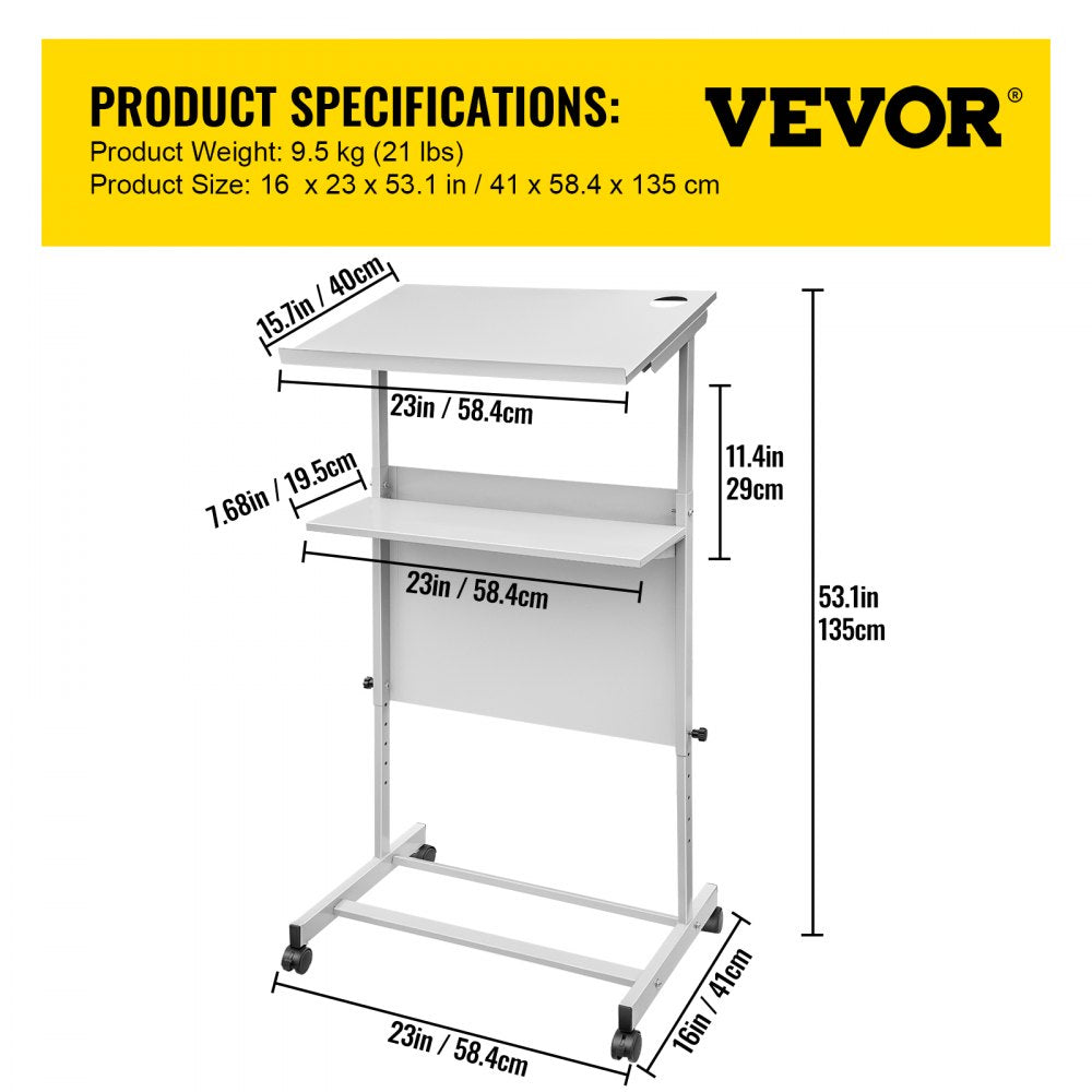 3YYYDJ004XA - Durable 1.5mm Steel Lectern Podium with Two-Tier Design