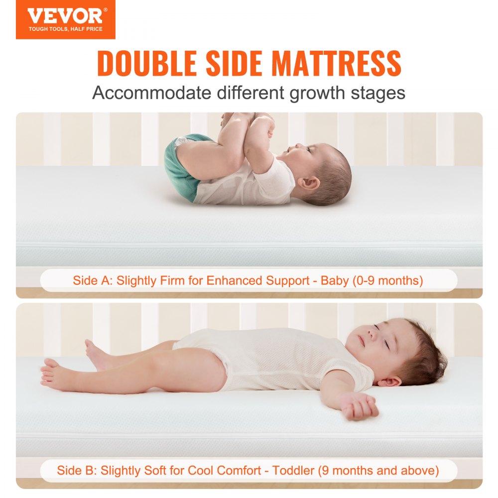 F2301148 - Dual-Sided 24x38 Crib Mattress with Cooling Gel Foam