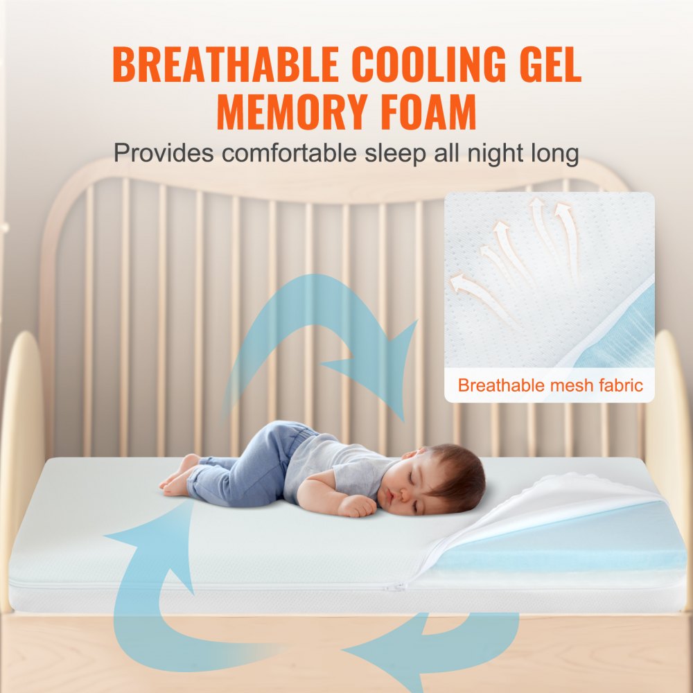 F2301148 - Dual-Sided 24x38 Crib Mattress with Cooling Gel Foam