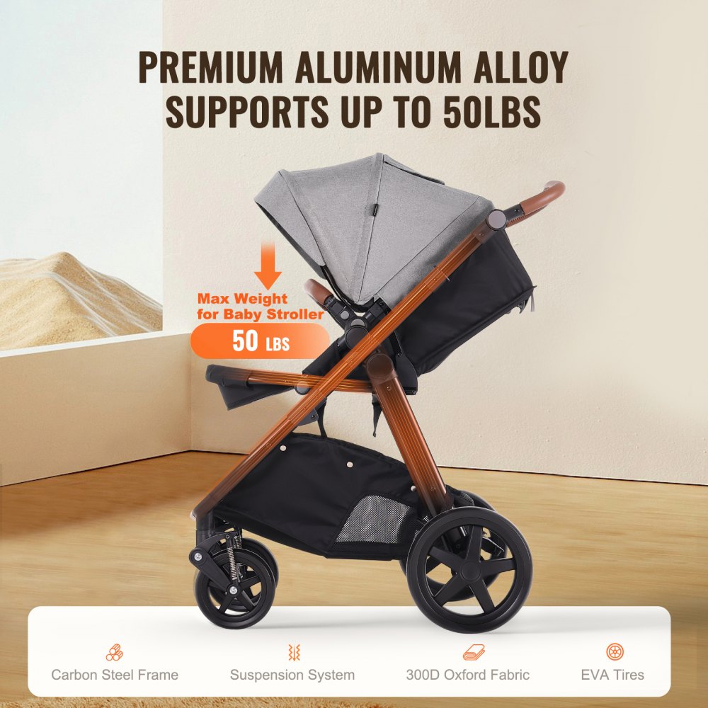 6800H - Lightweight Travel System with 360° Swivel Seat & Bassinet
