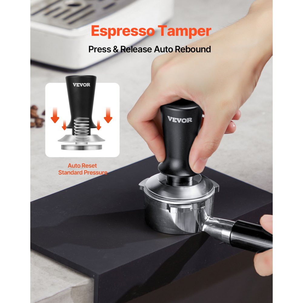 YFQ53mm0101020003 - 30lbs Pressure Stainless Steel Espresso Tamper with Grip
