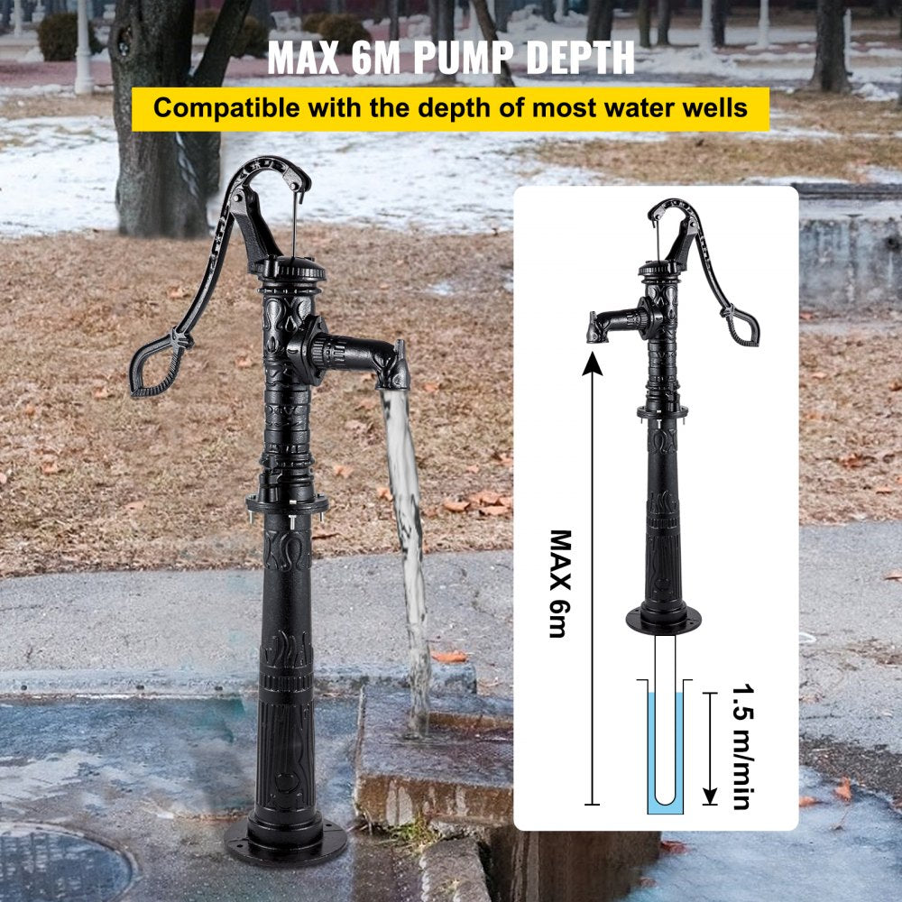 SYBC-7764 - Vintage Cast Iron Hand Water Pump with 26-inch Stand
