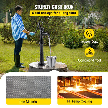 SYBC-7764 - Vintage Cast Iron Hand Water Pump with 26-inch Stand