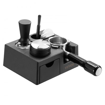YFZTY0103080003 - Sapele Wood Espresso Tamping Station with Tool Storage
