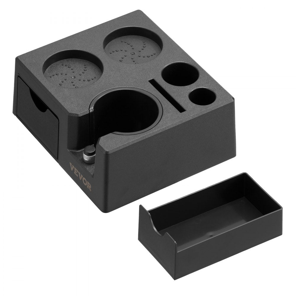 YFZTY0103080003 - Sapele Wood Espresso Tamping Station with Tool Storage