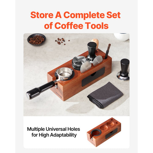 YFZTY0202020016 - Sapele Wood Espresso Tamper Station for Organized Brewing