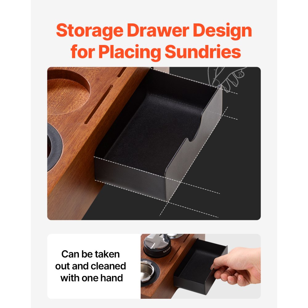 YFZTY0202020016 - Sapele Wood Espresso Tamper Station for Organized Brewing