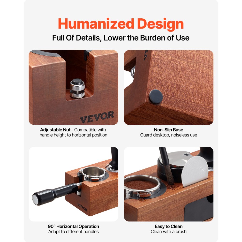 YFZTY0202020016 - Sapele Wood Espresso Tamper Station for Organized Brewing