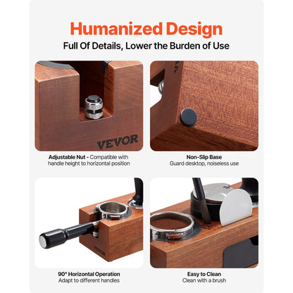 YFZTY0202020016 - Sapele Wood Espresso Tamper Station for Organized Brewing