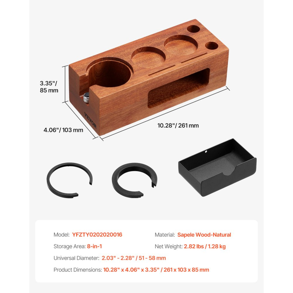 YFZTY0202020016 - Sapele Wood Espresso Tamper Station for Organized Brewing