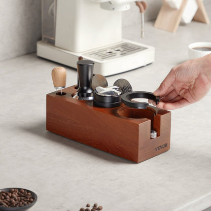 YFZTY0202020016 - Sapele Wood Espresso Tamper Station for Organized Brewing