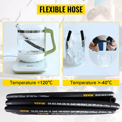 010431508927 - 3/8" x 100ft Durable Weather-Resistant Hydraulic Hose