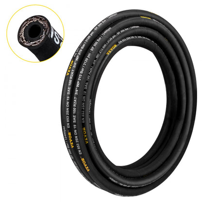 010634308375 - 3/4" x 50 ft Durable Synthetic Rubber Hydraulic Hose