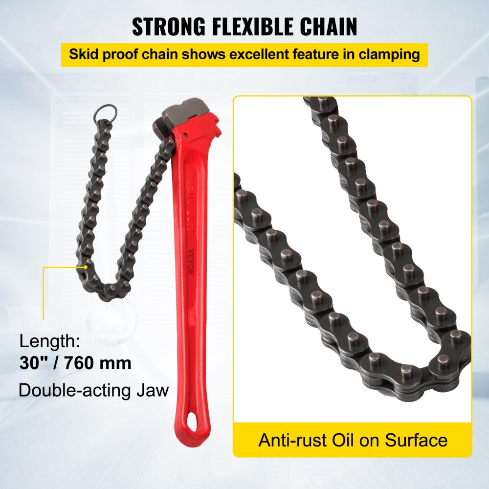010721423881 - 36" VEVOR Carbon Steel Chain Wrench for Large Pipes