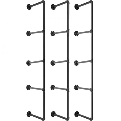 VV-GYGZWJ-BJDM4C3PCS - Durable 4-Tier Iron Pipe Shelves for Vintage Storage