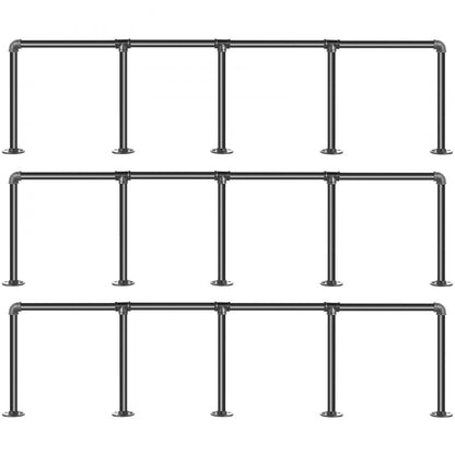 VV-GYGZWJ-BJDM4C3PCS - Durable 4-Tier Iron Pipe Shelves for Vintage Storage