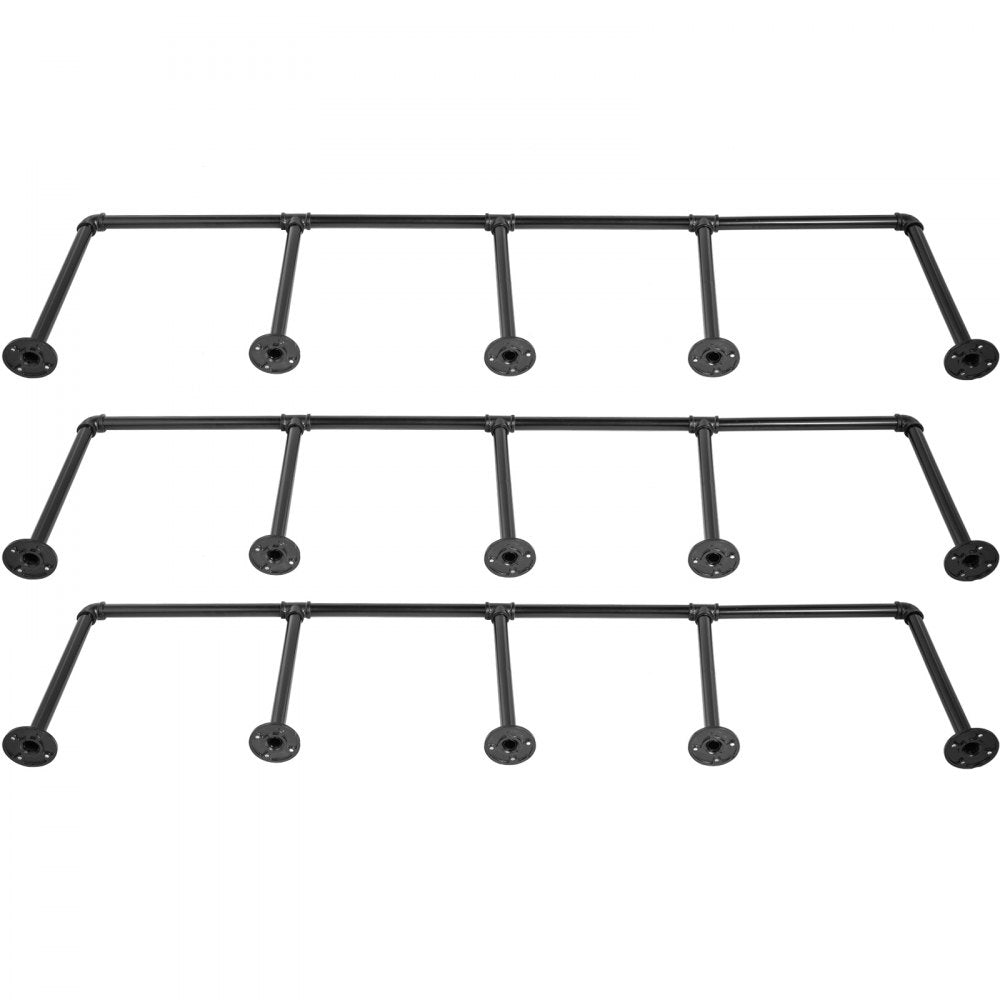 VV-GYGZWJ-BJDM4C3PCS - Durable 4-Tier Iron Pipe Shelves for Vintage Storage