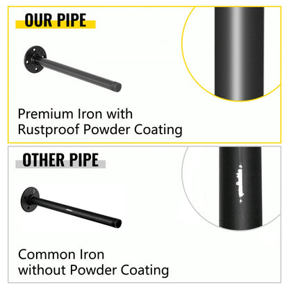 VV-GYGZWJ-BJDM4C3PCS - Durable 4-Tier Iron Pipe Shelves for Vintage Storage