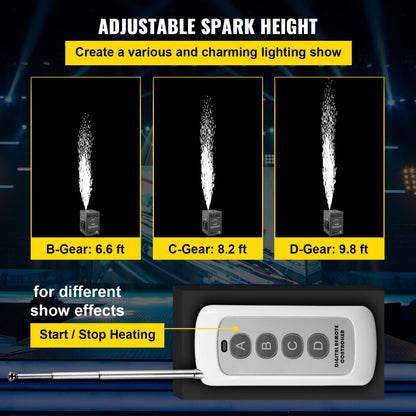 VV-CSM-500 - 700W Cold Spark Machine with Adjustable 6.6-9.8ft Sparks