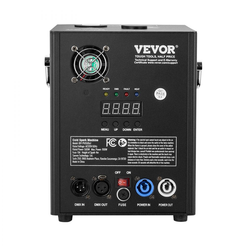 BJY-PHJ500u1 - 500W VEVOR Cold Spark Machine with DMX Control and 180g Capacity