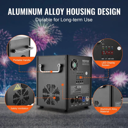 BJY-PHJ500u1 - 500W Cold Spark Firework Machine, DMX Control, 2-4m Reach