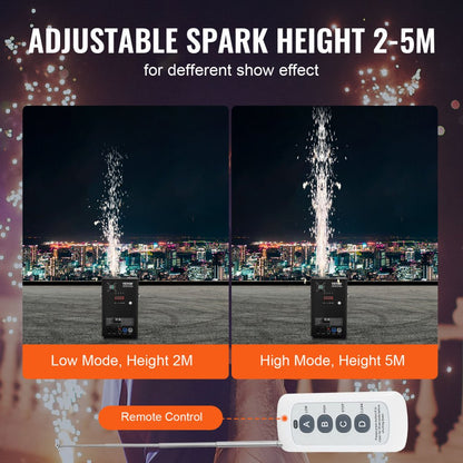 BJY-PHJ700u1 - 700W Cold Spark Machine, Adjustable 6.6-16.4ft Height