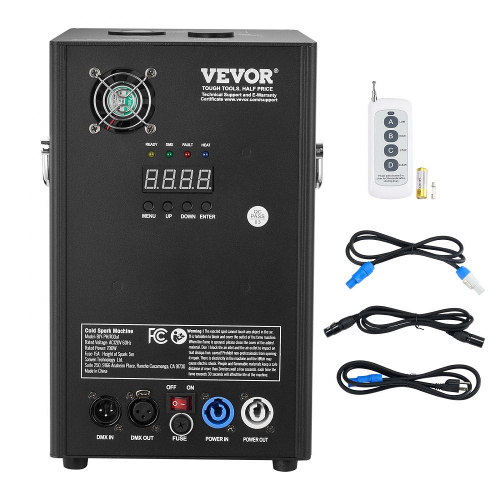 BJY-PHJ700u1 - 700W Cold Spark Machine, Adjustable 6.6-16.4ft Height