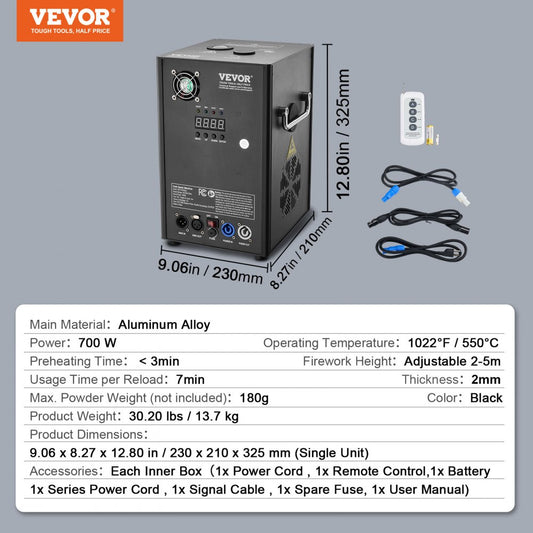 BJY-PHJ700u1 - 700W Cold Spark Firework Machine for Stunning Displays