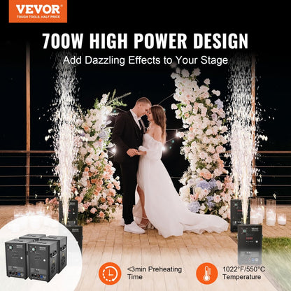 BJY-PHJ700u1 - 700W Cold Spark Machine, Adjustable 2-5m for Stunning Shows