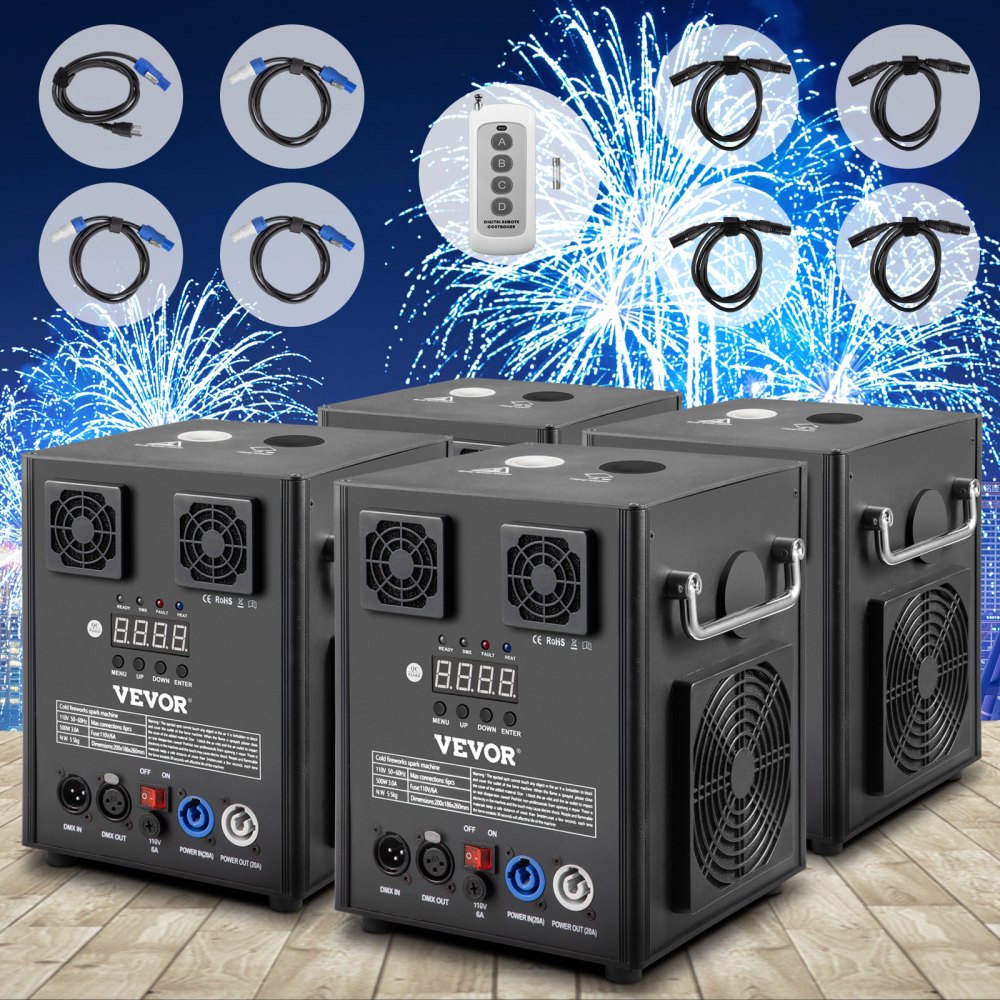 VV-CSM4-500 - Adjustable Cold Spark Machine for Stunning Events, 5-8.2ft Height